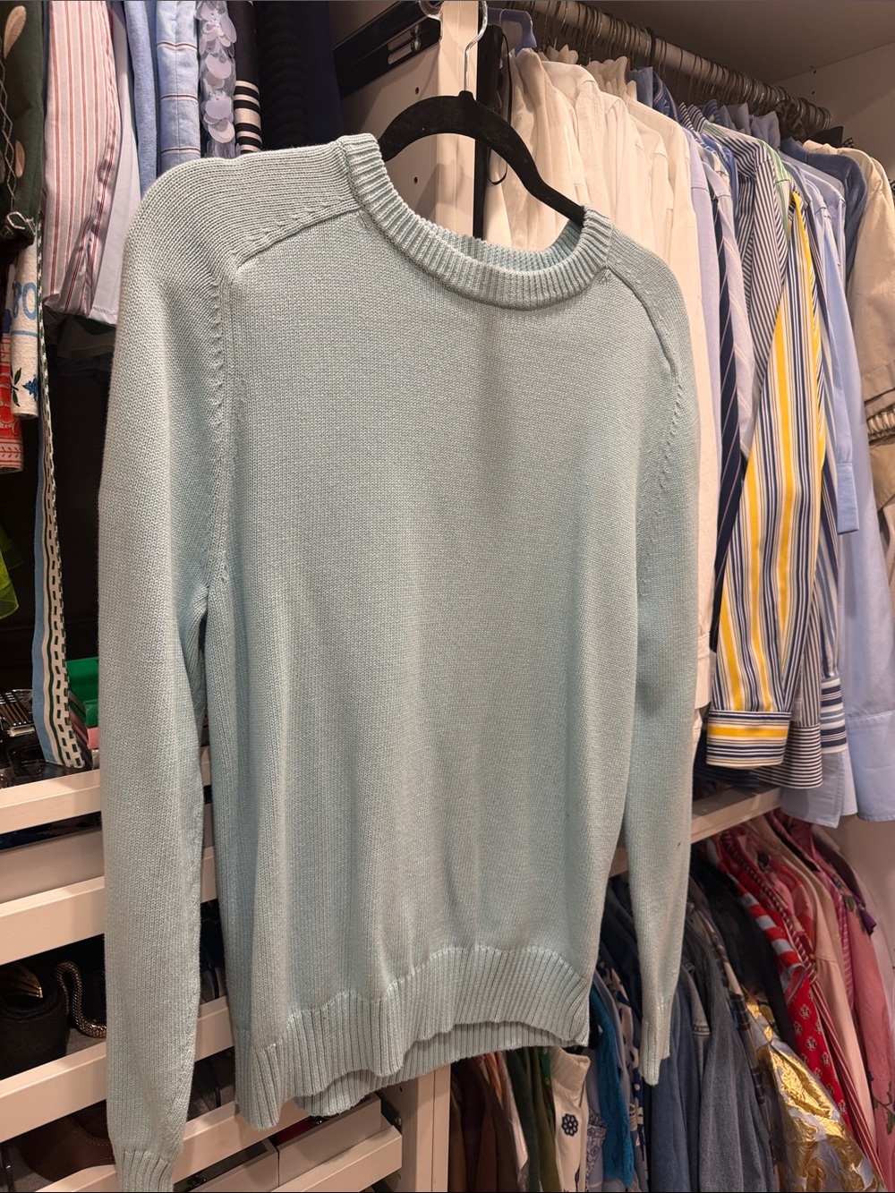 J. Crew Mint Blue Crewneck Sweater-Unisex